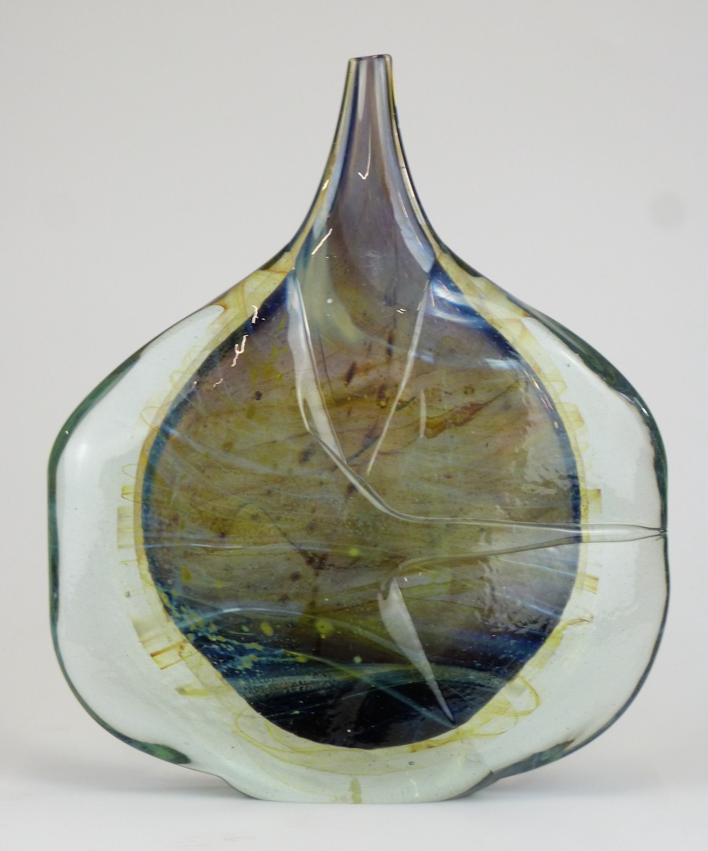 Mdina Glass Malta Axe Head Vase Signed To Base Michael Harris, HAMMER Ś600