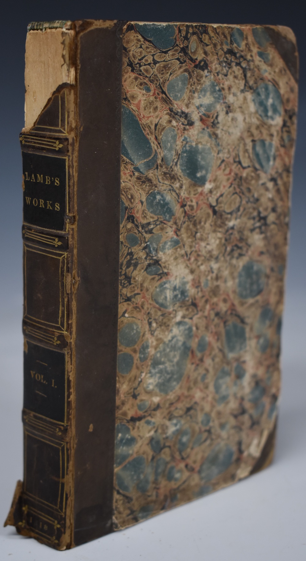 Signed William Wordsworth The Works Of Charles Lamb Printed For C. And J. Ollier 1818 Volume 1 (Of 2) Bound In Half Leather Over Marbled Boards With Raised Bands & Gilt Spine HAMMER £1300