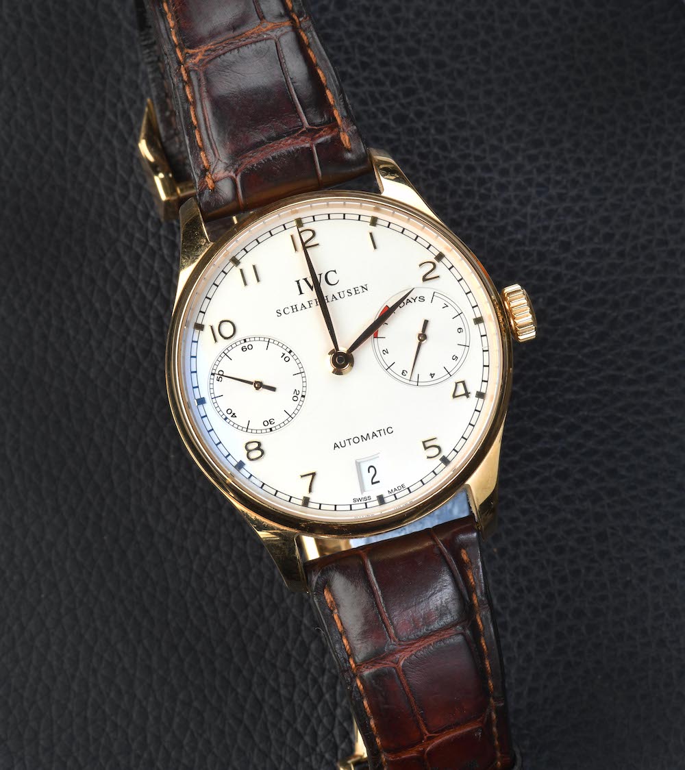IWC Portugieser 7 Day Automatic 18Ct Gold Gentleman's Automatic Wristwatch Sold For £9,000